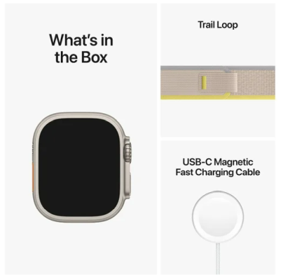 Apple Watch Ultra GPS + Cellular, 49mm Titanboett med Gul/Beige Terrängloop - S/M#2