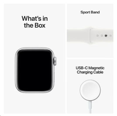 Apple Watch SE GPS, 40mm Silver Aluminiumboett med Vit Sportband#2