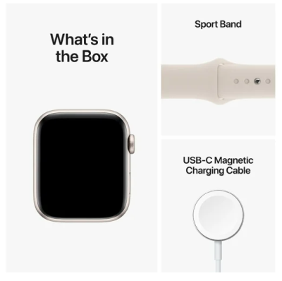 Apple Watch SE GPS, 44mm Stjärnglans Aluminiumboett med Stjärnglans Sportband#2