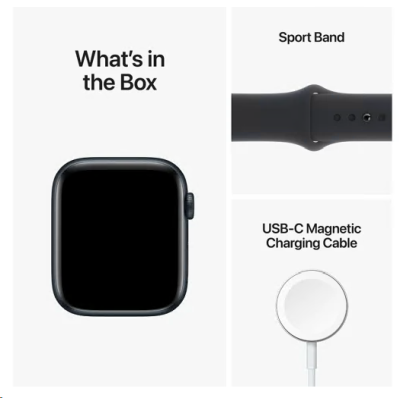 Apple Watch SE GPS, 44mm Midnatt Aluminiumboett med Midnatt Sportband#2