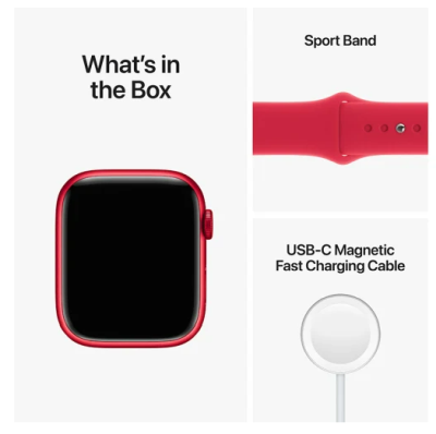 Apple Watch Series 8 GPS, 45mm (PRODUCT)RED Aluminiumboett med (PRODUCT)RED Sportband#2
