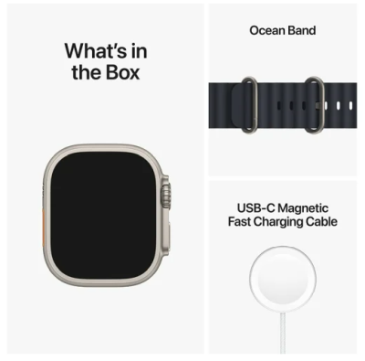 Apple Watch Ultra GPS + Cellular, 49mm Titanboett med Havsband Midnatt#2