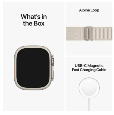 Apple Watch Ultra GPS + Cellular, 49mm Titanboett med Stjärnglans Bergsloop - Medium#2