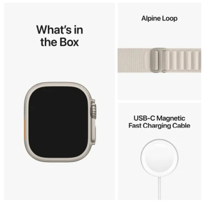 Apple Watch Ultra GPS + Cellular, 49mm Titanboett med Stjärnglans Bergsloop - Large#2
