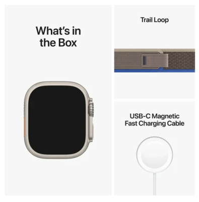 Apple Watch Ultra GPS + Cellular, 49mm Titanboett med Blå/Grå Terrängloop - M/L#2