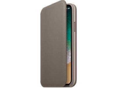 Apple iPhone X/Xs Leather Folio - Mullvadsgrå