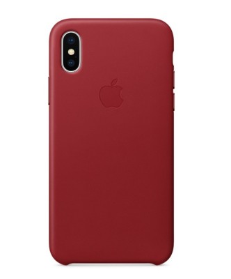 Apple iPhone X Leather Case - (PRODUCT)RED