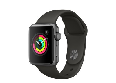 Apple Watch Series 3, 42mm Aluminiumboett i rymdgrått med grått sportband