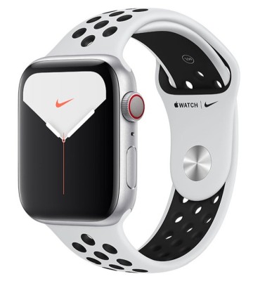 Apple Watch Nike Series 5 GPS + Cellular, 44mm Silver Aluminium Case with Pure Platinum/Black Nike Sport Band