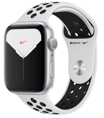 Apple Watch Nike Series 5 GPS, 44mm Silver Aluminium Case with Pure Platinum/Black Nike Sport Band