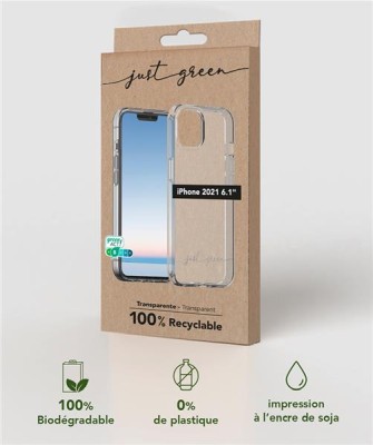 Skal Bigben iPhone 13 Just Green Recyclable Case Transparent#2