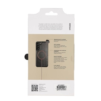 Plånboksfodral BUFFALO Samsung S22 Plus, 3 st kortfack + sedelficka, 2-in-1 magnetskal - Svart#6