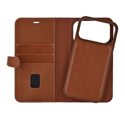Plånboksfodral BUFFALO Leather 2in1 3 card MagSeries iPhone 17 Pro Max - Brun#4
