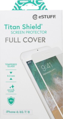 Skärmskydd eSTUFF Titan Shield Full Cover, iPhone 6/6S/7/8 - Vit