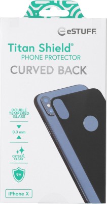 Baksidekydd eSTUFF Titan Shield Curved Back, iPhone X (endast baksida) - Svart