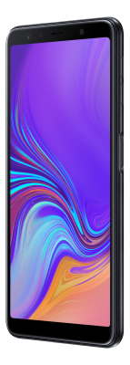 Samsung Galaxy A7 (2018), 64 GB, 6", 24/5/8 Mpixel, MicroSD, Dual SIM, Android 8 - Svart