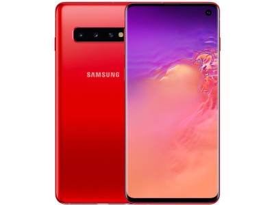 Samsung Galaxy S10 128 GB, 6.1" QHD+, 12/12/16/10 Mpixel kamera, IP68, Dual SIM, MicroSD, Android 9 - Röd