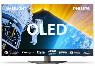 65" Philips 65OLED809/12 OLED Smart-TV, UHD/4K, 144Hz Gaming TV, Google TV, 3-sidig Ambilight
