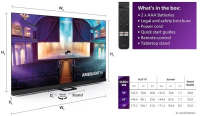 77" Philips 77OLED908/12 OLED+ Smart-TV, UHD/4K, 120Hz Gaming TV, Google TV, 3-sidig Ambilight#2