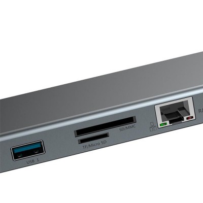 USB-C dockningsstation Baseus Enjoyment Series, 2xHDMI/VGA/3xUSB 3.0/GigaLAN/audio, USB-C PD 60W, kortläsare SD/MicroSD#6