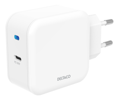 Väggladdare Deltaco USB-C PD 30W - Vit