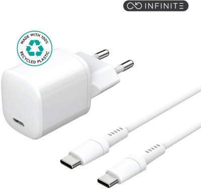 Väggladdare eSTUFF INFINITE Charger Kit 230V till 1xUSB-C, 20W, inkl. 1,5m USB-C-kabel - Vit