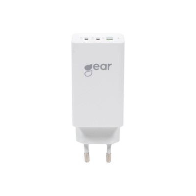 GEAR GaN-reseladdare USB-C PD 65W, 2xUSB-C+1xUSB-A