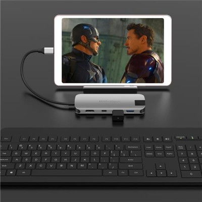 HyperDrive Slim 8-in-1 USB-C Hub, 2xUSB-A, HDMI/MiniDP 4K@30Hz, 1xUSB-C PD 60W, LAN, kortläsare MicroSD/SD - Silver#4