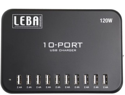 USB-laddare Leba NoteCharge med 10 USB-A-portar, 2,4A per port