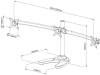 Bordsstativ iiglo MS300, för 3 x 13-27" (max 10kg/skärm), VESA 75/100, lutning/vridning#2