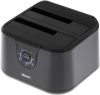USB dockningsstation för dubbla diskar med kloning för 2.5" och 3.5" SATA3-hårddiskar, USB 3.0, Deltaco - Svart#1