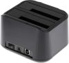 USB dockningsstation för dubbla diskar med kloning för 2.5" och 3.5" SATA3-hårddiskar, USB 3.0, Deltaco - Svart#3