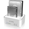 USB direkt dockning för dubbla diskar med dupliceringsfunktion för 2.5" och 3.5" SATA3-hårddiskar, JBOD, USB 3.0, ICY BOX, Silver#1
