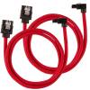 SATA3 kabel Corsair Premium Sleeved Set with 90° Connectors, 60 cm, 2-pack - Röd#1