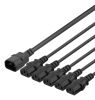 Strömkabel 3-polig apparatkabel + Y-splitter, IEC C14 hane till 5xIEC C13 hona, 2 m#1