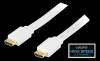 HDMI-kabel, 4K/3D, flat, 1 meter - Vit