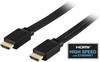 HDMI-kabel, 4K/3D, flat, 2 meter - Svart
