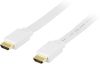 HDMI-kabel, 4K/3D, flat, 5 meter - Vit
