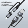 Joyroom 4-i-1 USB-A/USB-C till Lightning/USB-C-kabel 60W PD, 1,2m - Svart#2