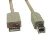 USB 2.0-kabel A ha till B ha, 3 meter - Beige