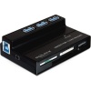 USB 3.0 kortläsare DeLOCK, extern med 3-portars USB-hub, 4 fack, svart#1