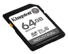 Secure Digital SDXC 64 GB Kingston Industrial pSLC, 100 MB/sek läs, Class 10, UHS-I U3, V30, A1
