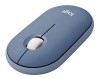 Logitech Pebble M350, 1000 dpi, RF/Bluetooth - Blå