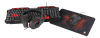 Paket: Deltaco GAMING Kit, 4-i-1, tangentbord+mus+musmatta+headset - Svart/röd#1