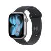Apple Watch Series 11&nbsp;GPS&nbsp;46mm&nbsp;Rymdgrå Aluminiumboett med Svart Sportband - M/L