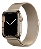 Apple Watch Series 7 GPS + Cellular 45mm Rostfri stålboett med Milaneselänk - Guld#1