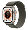 Apple Watch Ultra GPS + Cellular, 49mm Titanboett med Grön Bergsloop - Small