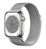 Apple Watch Series 8 GPS + Cellular, 41mm Silver Rostfri stålboett med Silver Milaneselänk#1