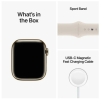 Apple Watch Series 8 GPS + Cellular, 41mm Guld Rostfri stålboett med Stjärnglans Sportband#2