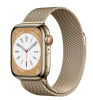 Apple Watch Series 8 GPS + Cellular, 41mm Guld Rostfri stålboett med Guld Milaneselänk#1